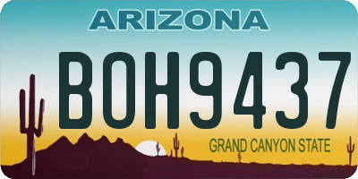 AZ license plate BOH9437