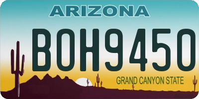 AZ license plate BOH9450
