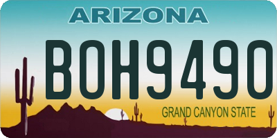AZ license plate BOH9490
