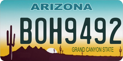 AZ license plate BOH9492