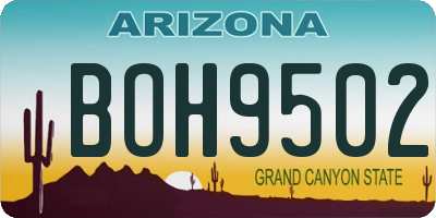 AZ license plate BOH9502