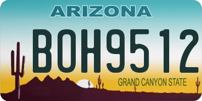 AZ license plate BOH9512