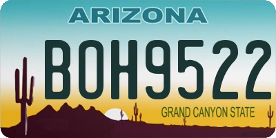 AZ license plate BOH9522