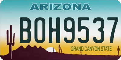 AZ license plate BOH9537
