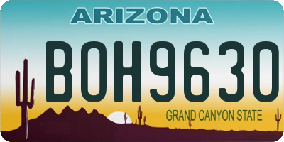 AZ license plate BOH9630