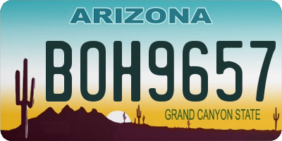 AZ license plate BOH9657