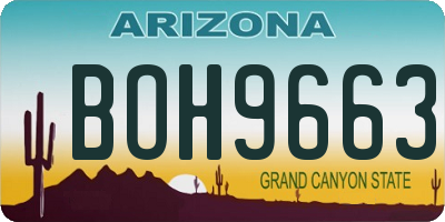 AZ license plate BOH9663
