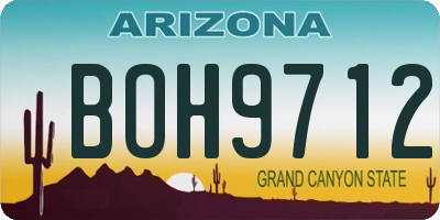 AZ license plate BOH9712