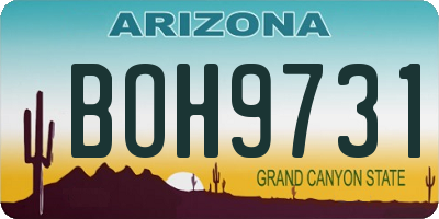 AZ license plate BOH9731