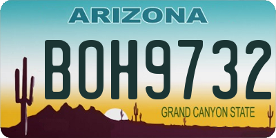 AZ license plate BOH9732