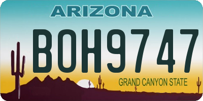 AZ license plate BOH9747