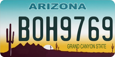 AZ license plate BOH9769