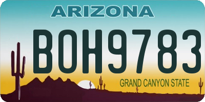AZ license plate BOH9783