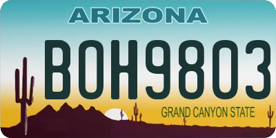 AZ license plate BOH9803