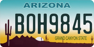 AZ license plate BOH9845