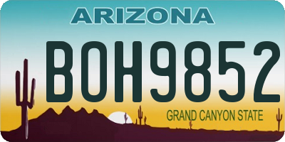 AZ license plate BOH9852