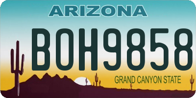 AZ license plate BOH9858