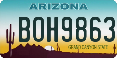 AZ license plate BOH9863