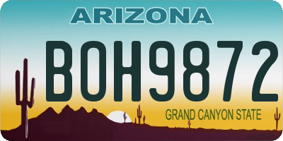 AZ license plate BOH9872