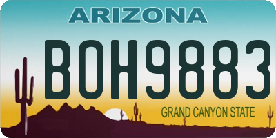 AZ license plate BOH9883