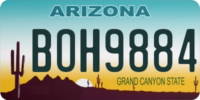 AZ license plate BOH9884