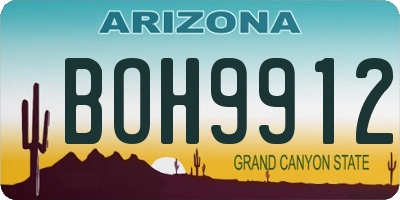 AZ license plate BOH9912