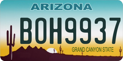 AZ license plate BOH9937