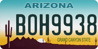 AZ license plate BOH9938