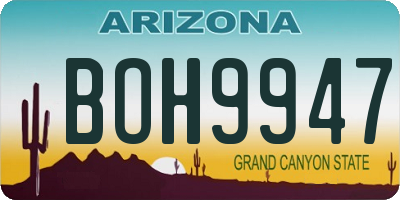 AZ license plate BOH9947