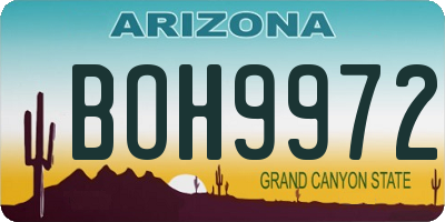AZ license plate BOH9972