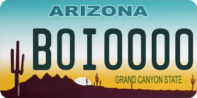 AZ license plate BOI0000