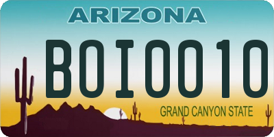 AZ license plate BOI0010
