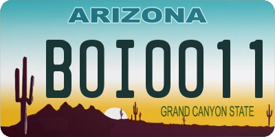 AZ license plate BOI0011