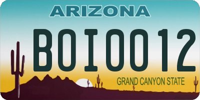 AZ license plate BOI0012