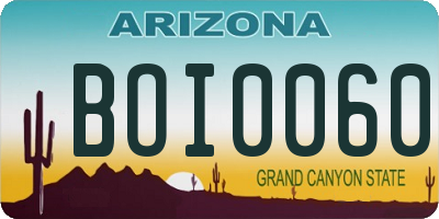 AZ license plate BOI0060