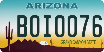 AZ license plate BOI0076
