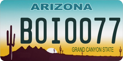 AZ license plate BOI0077