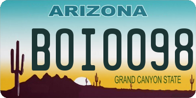AZ license plate BOI0098