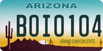 AZ license plate BOI0104
