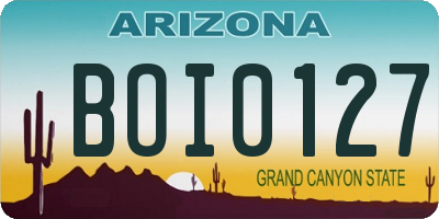 AZ license plate BOI0127