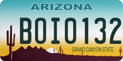 AZ license plate BOI0132