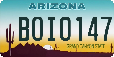 AZ license plate BOI0147