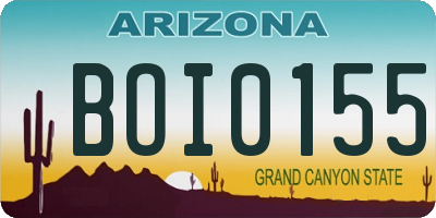 AZ license plate BOI0155
