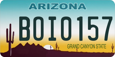 AZ license plate BOI0157