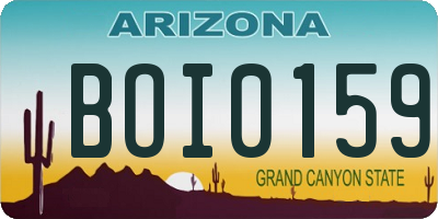 AZ license plate BOI0159