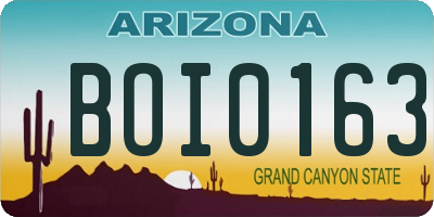 AZ license plate BOI0163