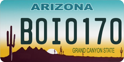 AZ license plate BOI0170