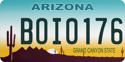 AZ license plate BOI0176