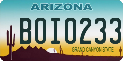 AZ license plate BOI0233