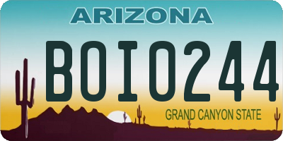 AZ license plate BOI0244